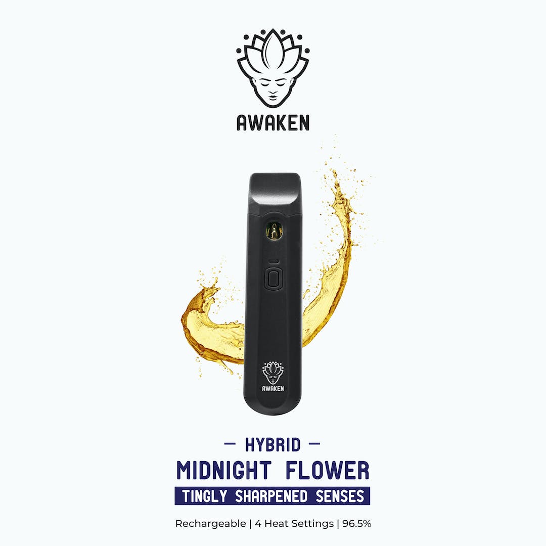 Awaken 1ml Disposable | Midnight Flower | 4 Heat Settings | Rechargeable