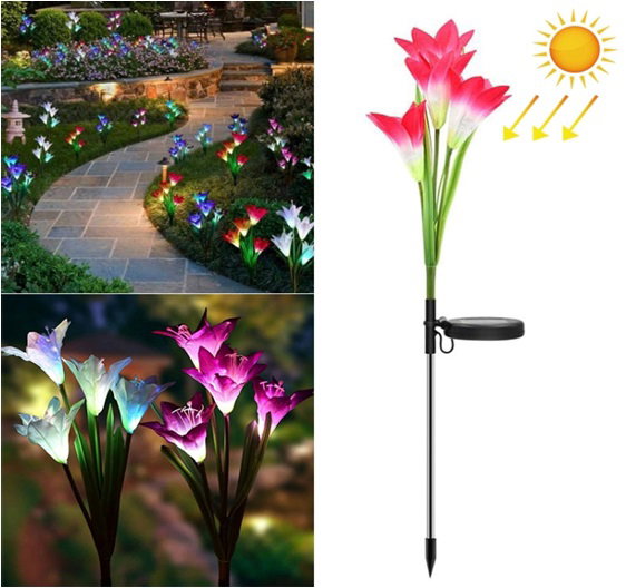 Solar Garden Flower Lights Set of 2 _0