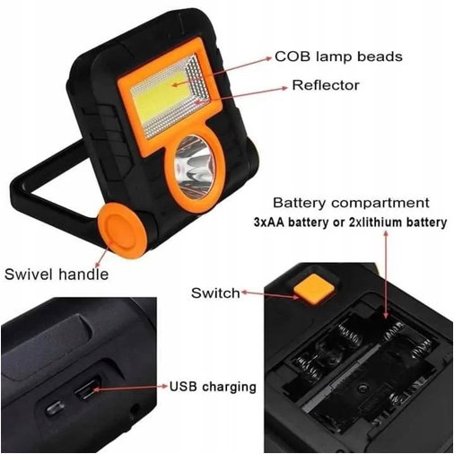 Rechargeable 3-in-1 Emergency Camping Spotlight/Lantern