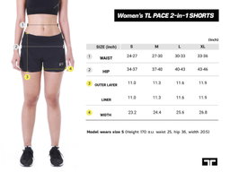 PACE Women 2in1 Running Shorts