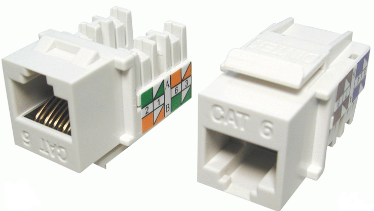 KJ-59308N (EVO Cat 5e 90� Degree RJ45 UTP Keystone Jack with Dual IDC