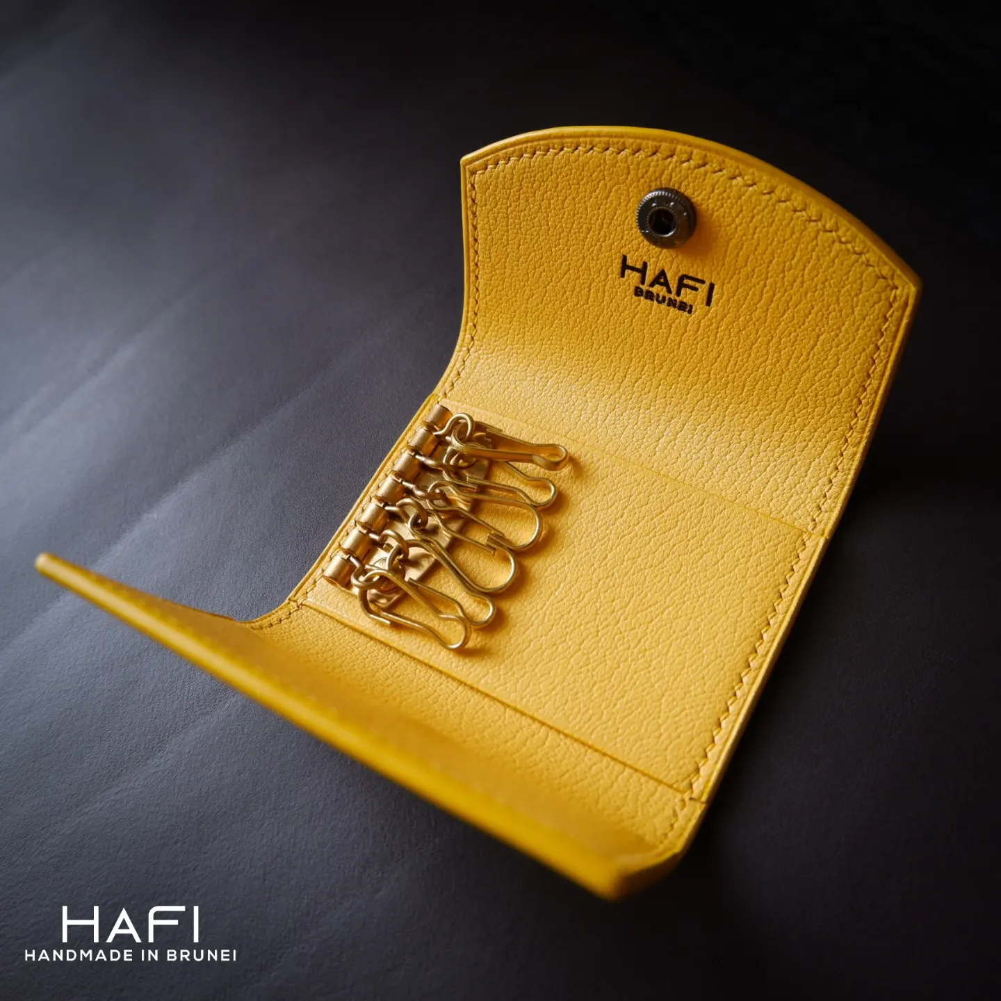 Key Case in yellow goatskin_5