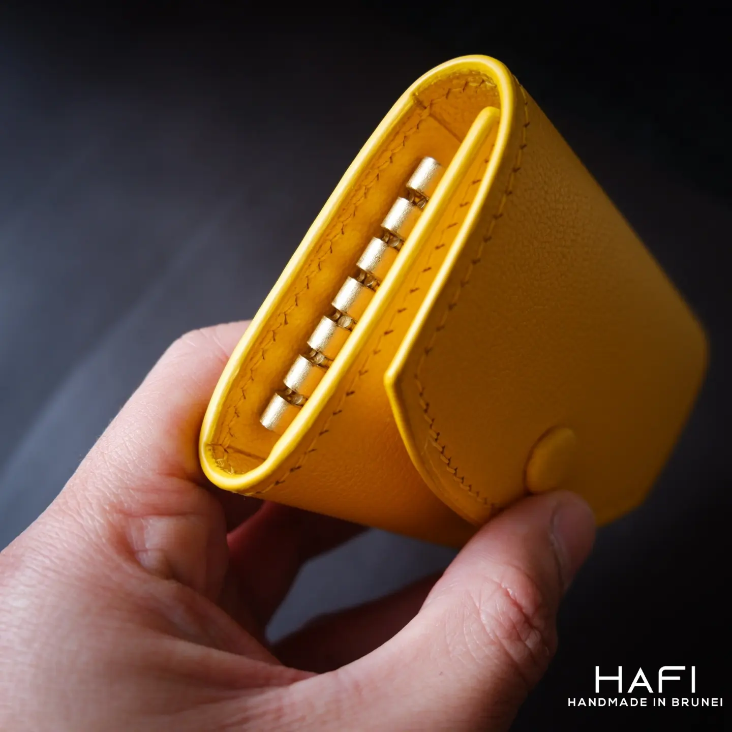 Key Case in yellow goatskin_4
