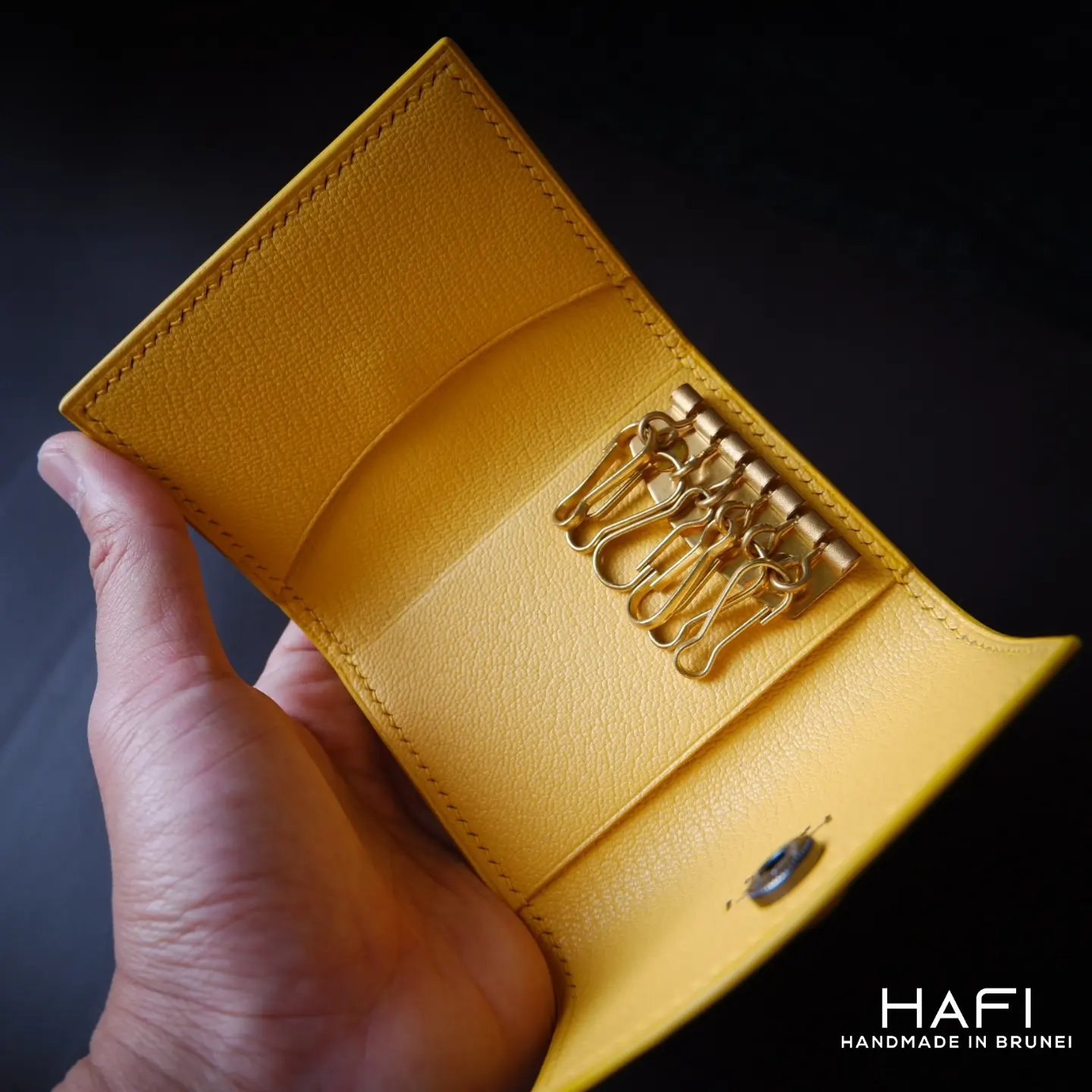 Key Case in yellow goatskin_2