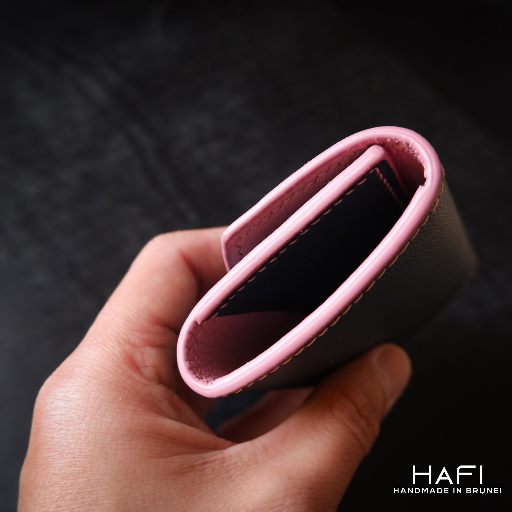 Key Case in grey x pink goatskin_2