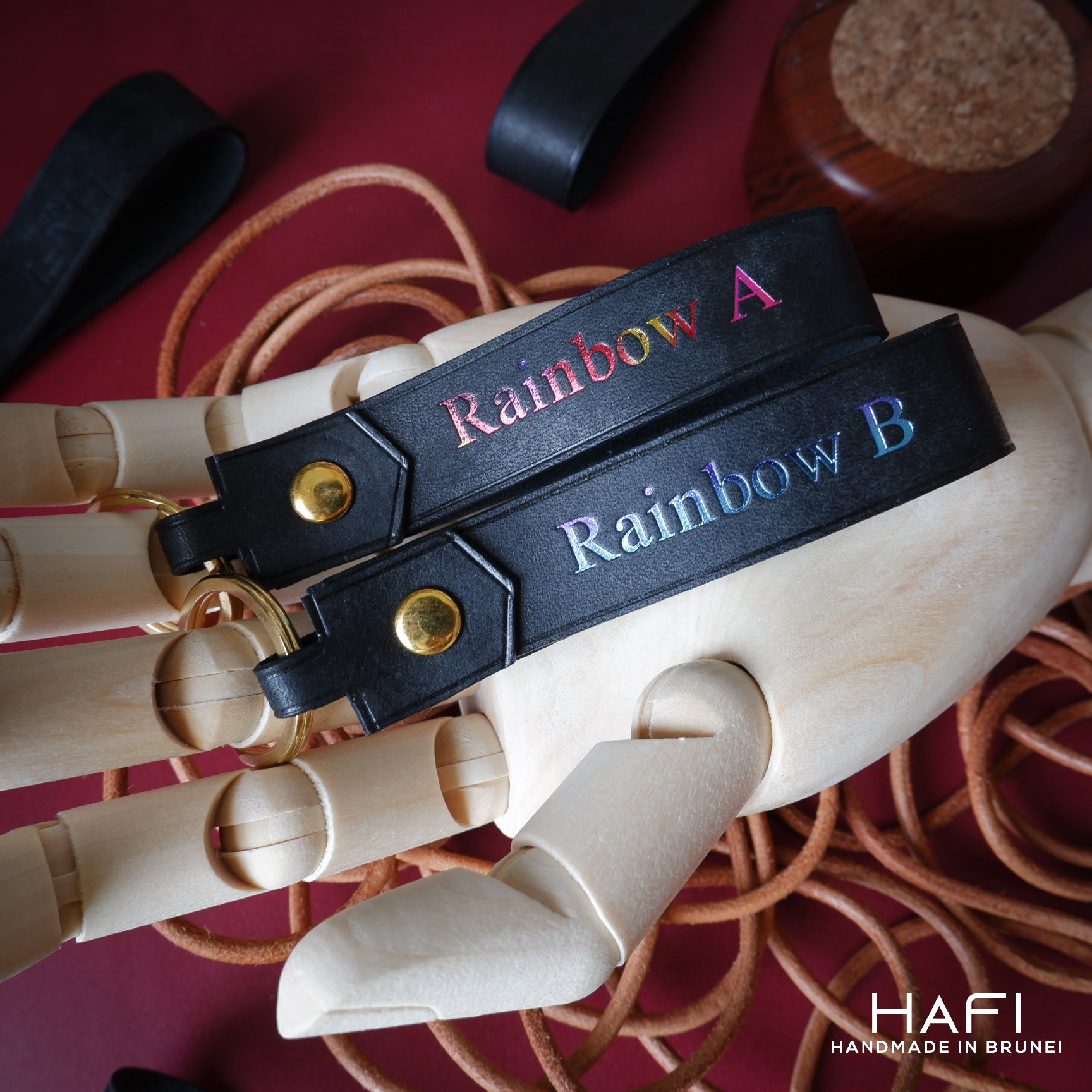 Personalized Leather Keyring - 8 colors_5