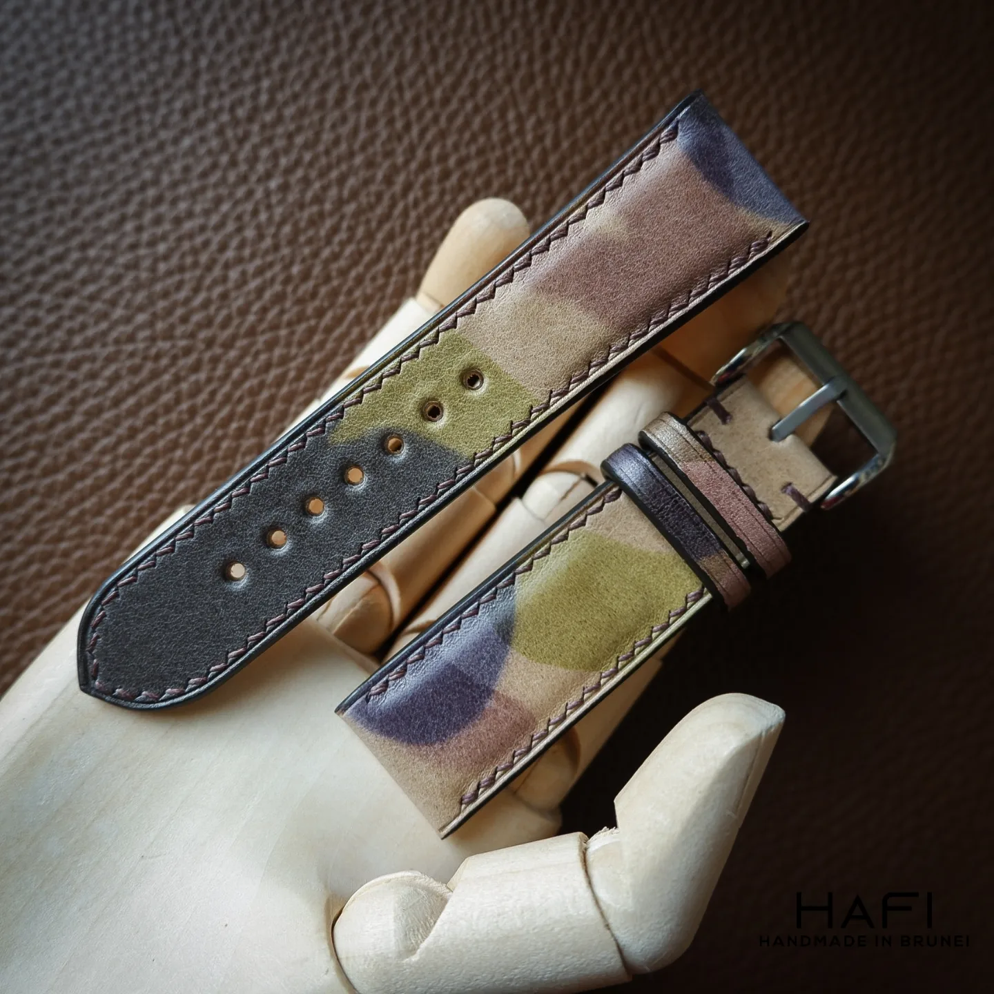 Apple Watch Strap in Camouflage leather _7