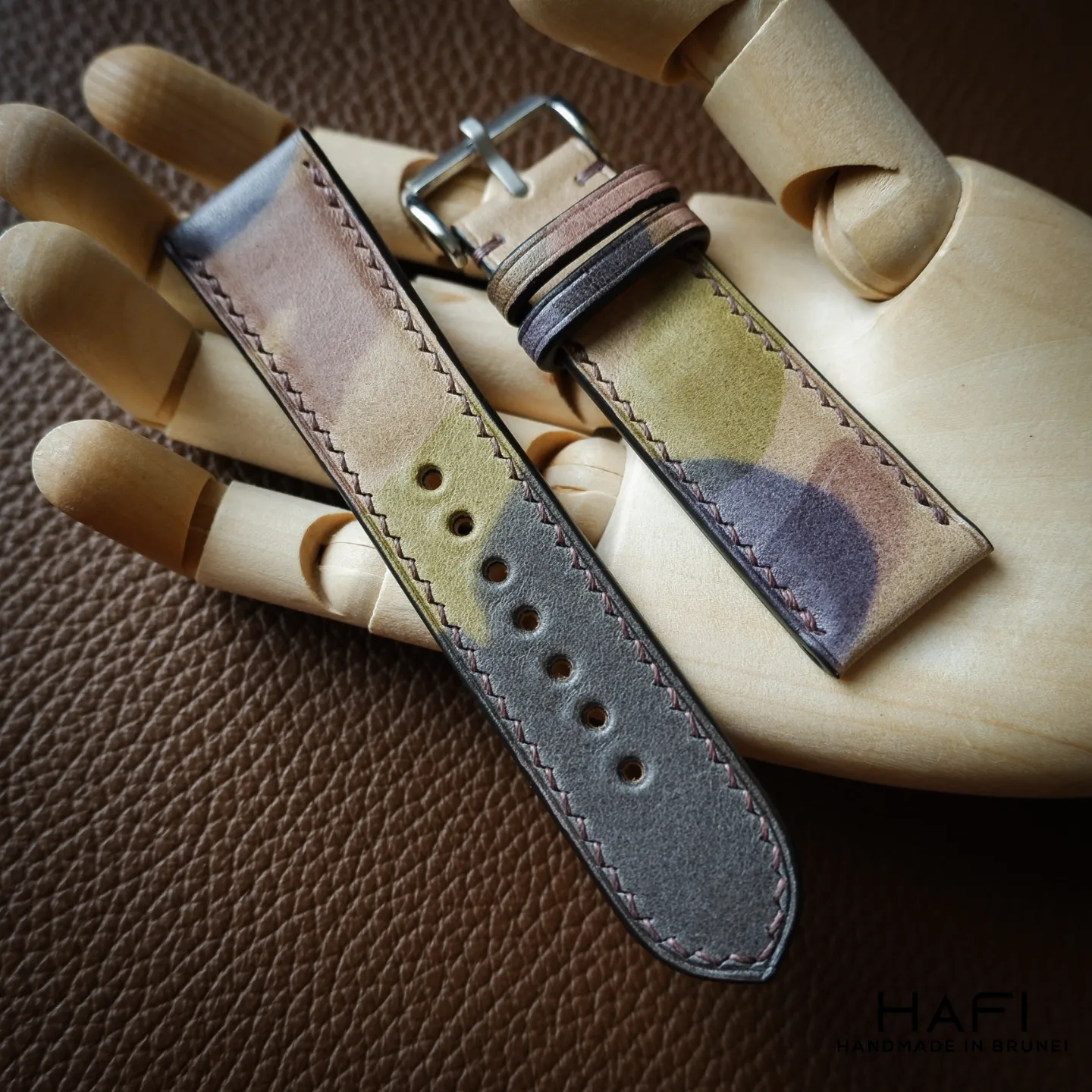 Apple Watch Strap in Camouflage leather _5