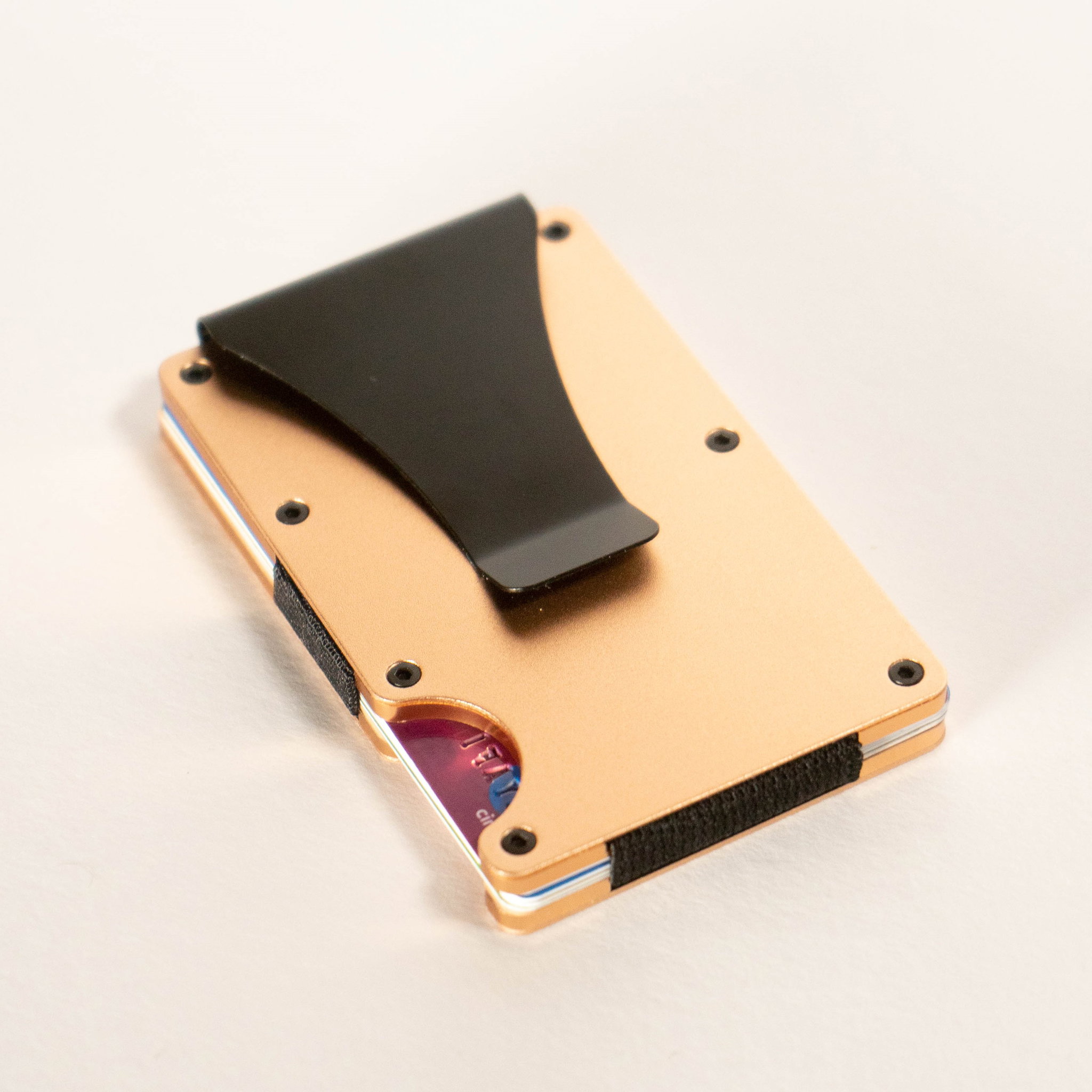 Matte Rose Gold Wallet with Clip_0