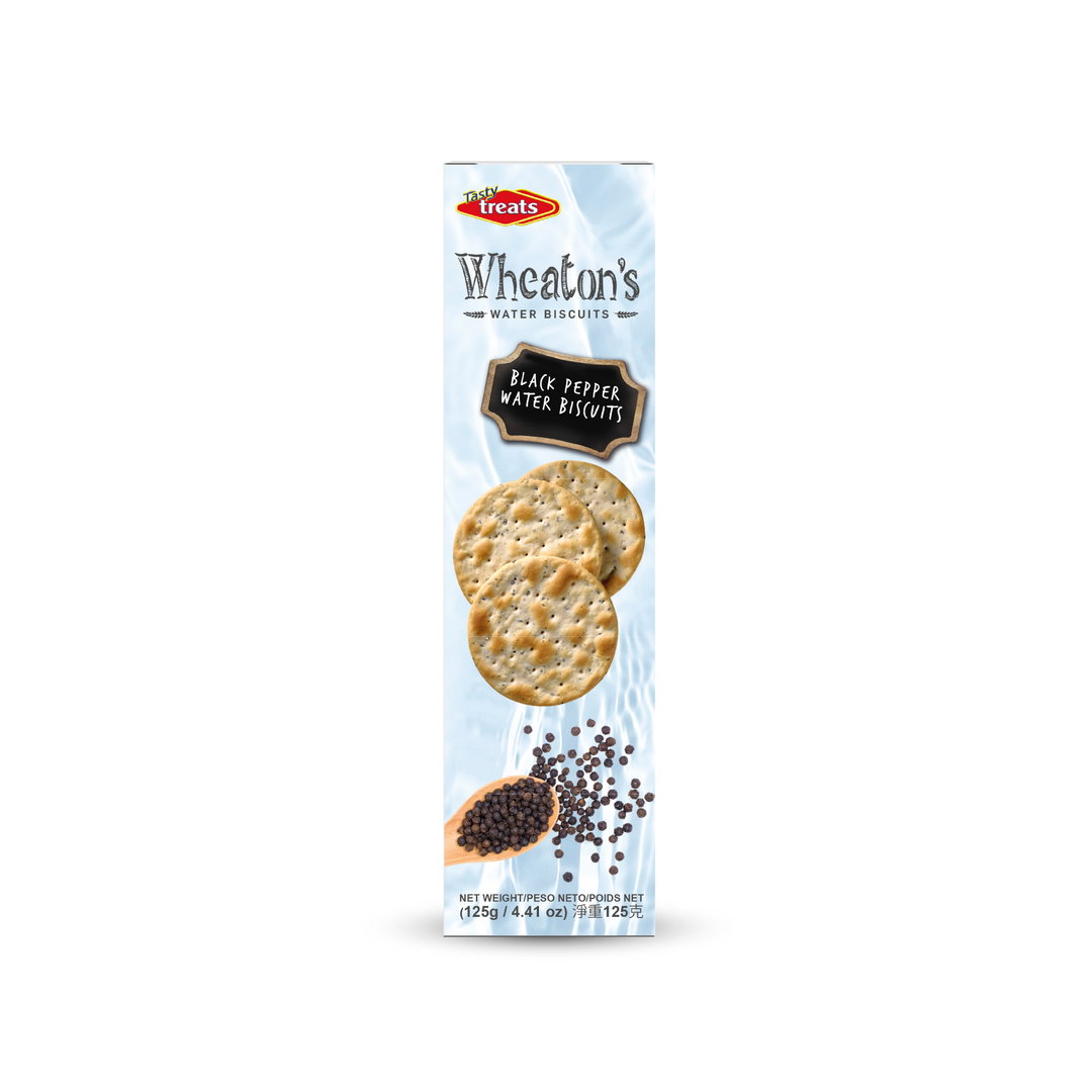 TASTY TREATS WHEATONS WATER BISCUITS BLACK PEPPER 125 GR.