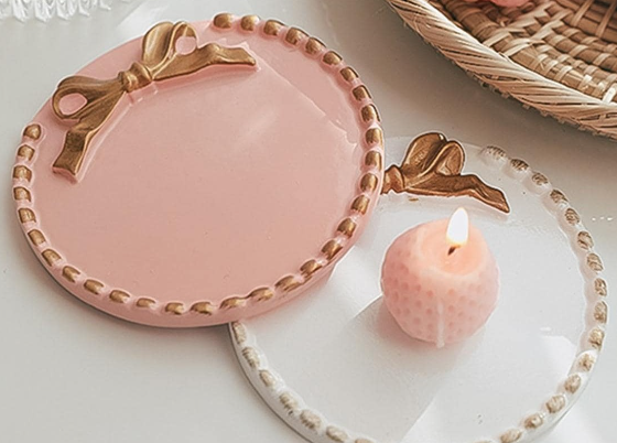 Pink Bow Candle Holder