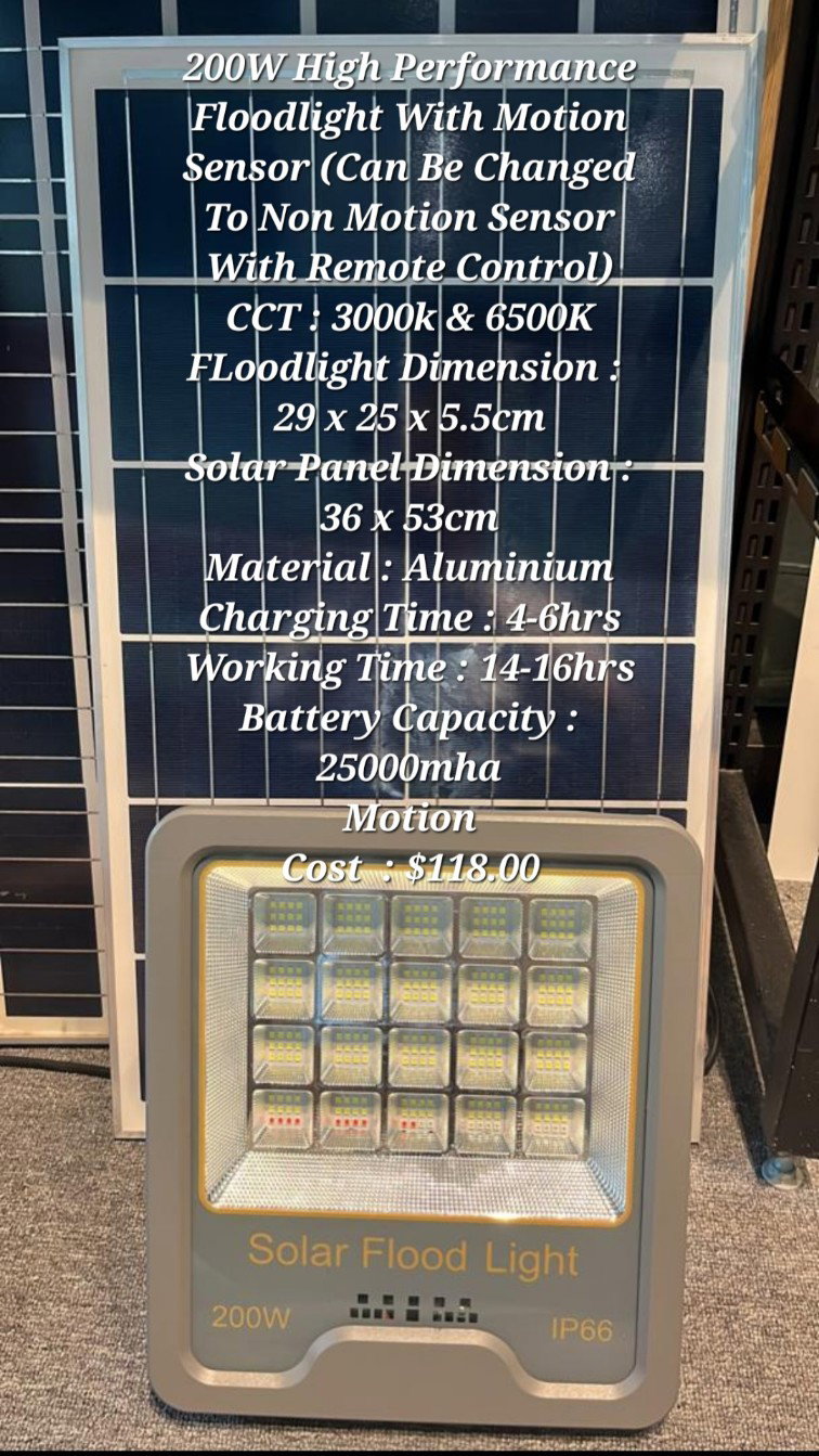 High-Performance Solar-Panel Floodlight (With Motion Sensor)_0