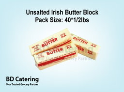 Unsalted Irish Butter Block Pack Size: 40*1/2lbs