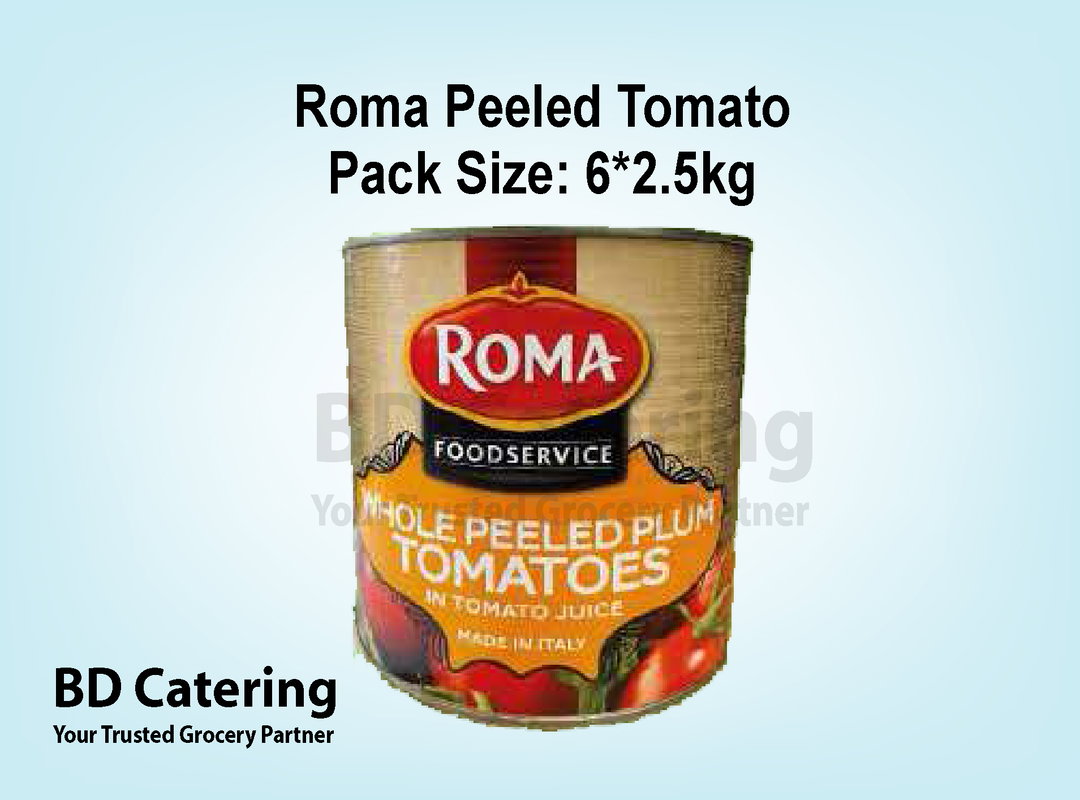 Roma Peeled Tomato Pack Size: 6*2.5kg