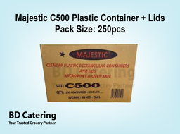 Majestic C500 Plastic Container + Lids Pack Size: 250pcs