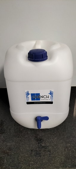 25L Container with tap and water - White