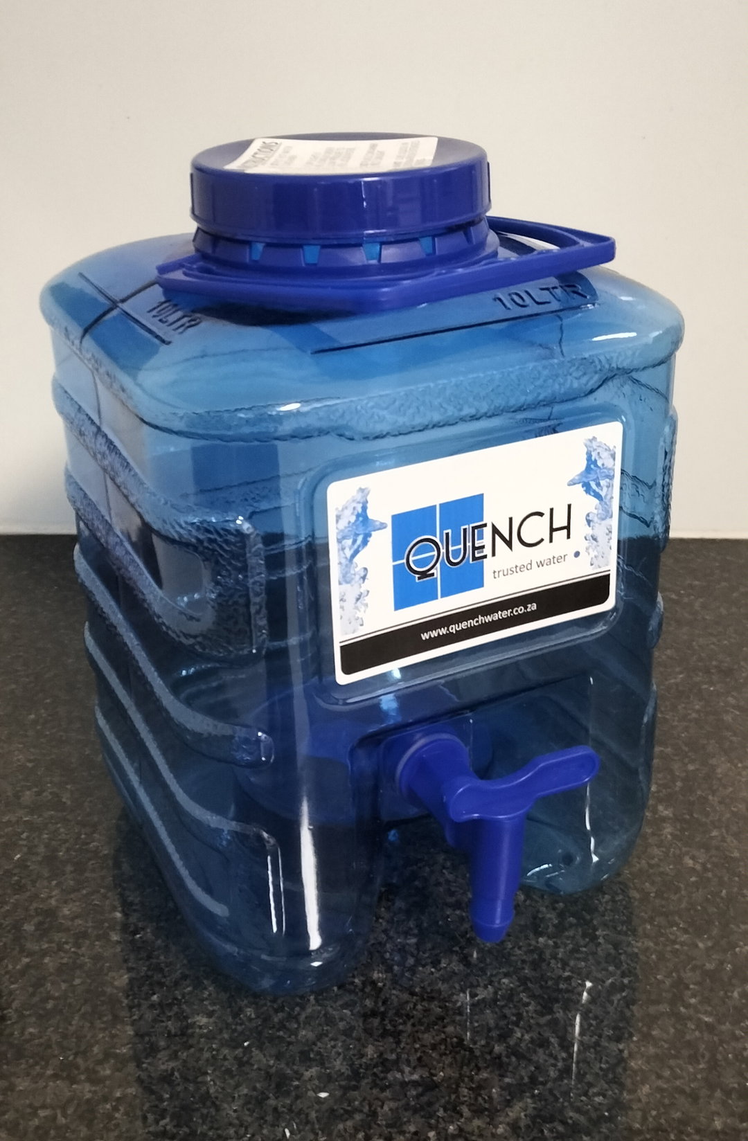 10L Container with tap and water - Blue