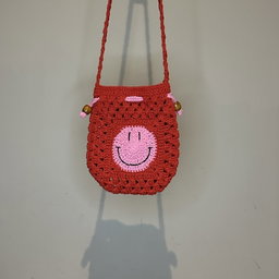 Smiley Drawstring Crossbody Bag