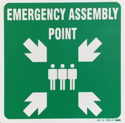 Sign-emergency assembly point