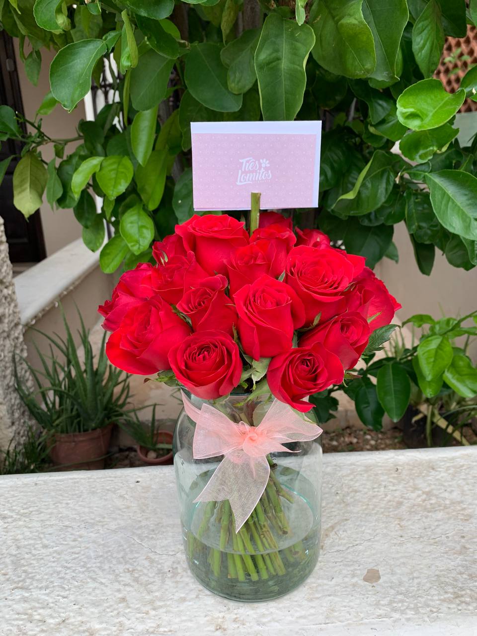 Jarrón de 35 rosas