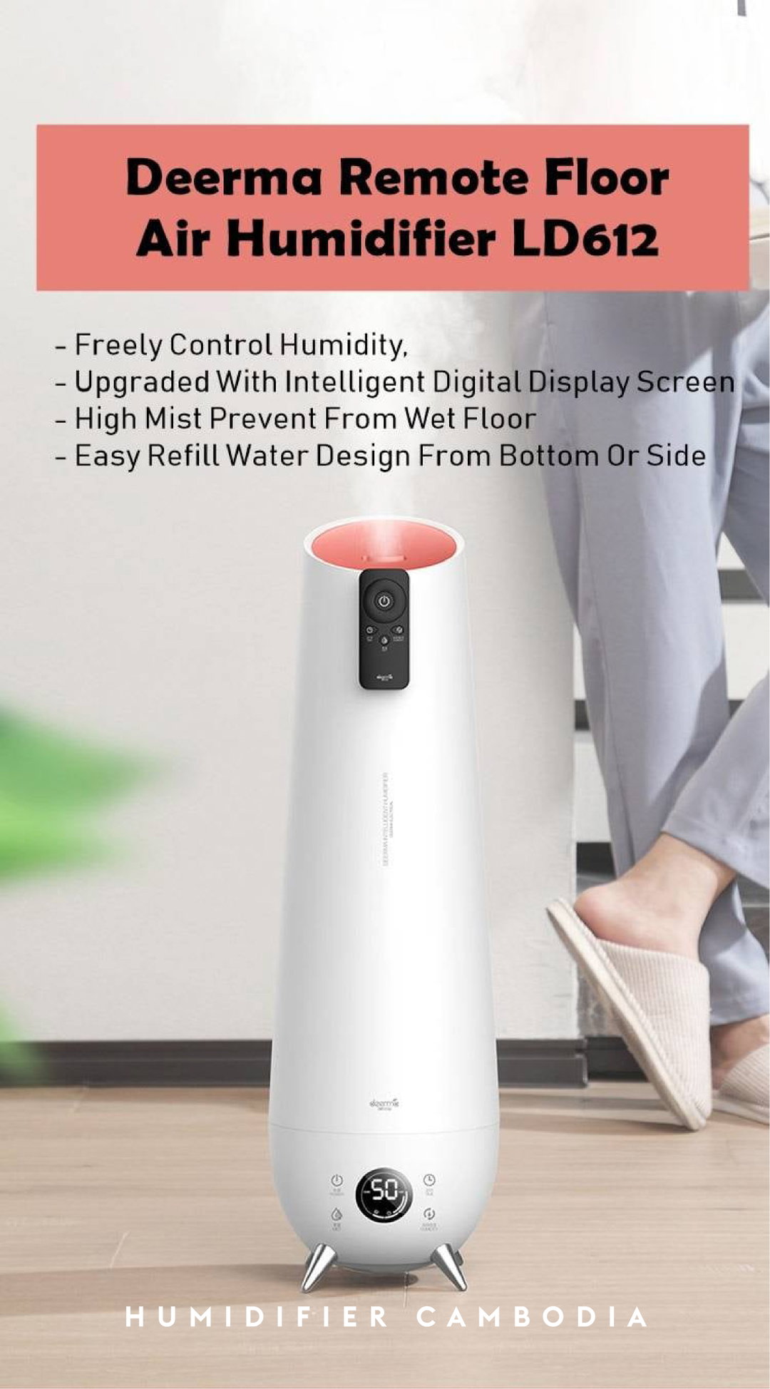 LD612 Humidifier 6L USA ម៉ាស៊ីនចំហាយទឹក + 1 Year Warranty