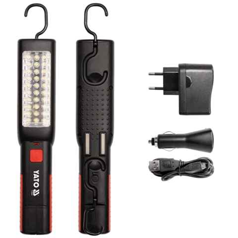 YATO RECHARGEABLE WORKSHOP LAMP 30+7LED 100LM 1800MAH
