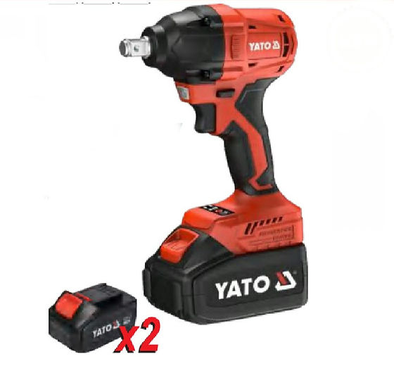YATO 18V 350N CORDLESS BRUSHLESS IMPACT WRENCH + 2 X4AH CHARGER