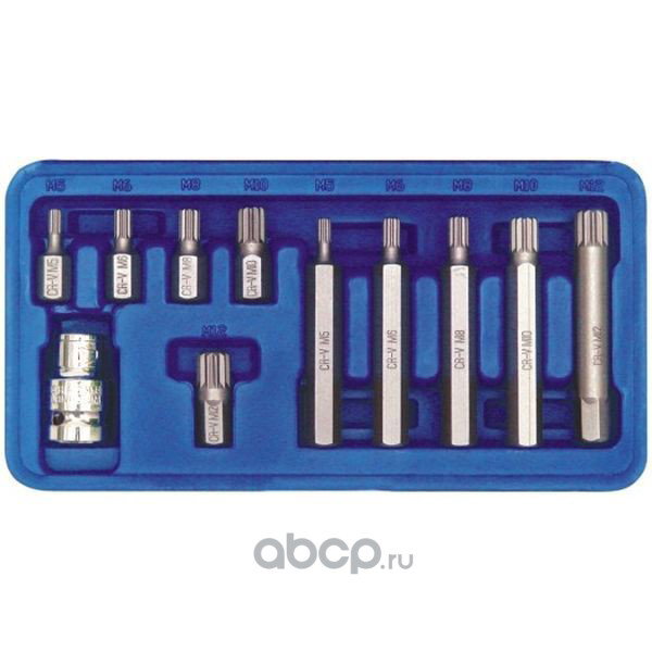 VOREL SCREWDRIVER BIT SET SPLINE M5 - M12 11PCS_0