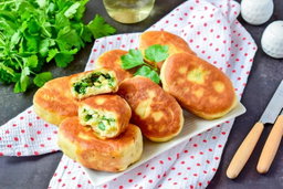 Жареные Пирожки с яйцoм и зелёным луком - 10 шт