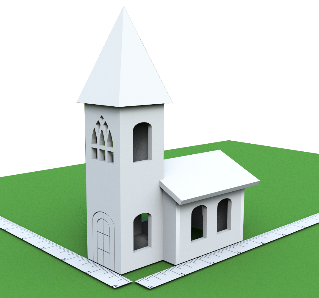 Small Church with Tower - Model 7_0