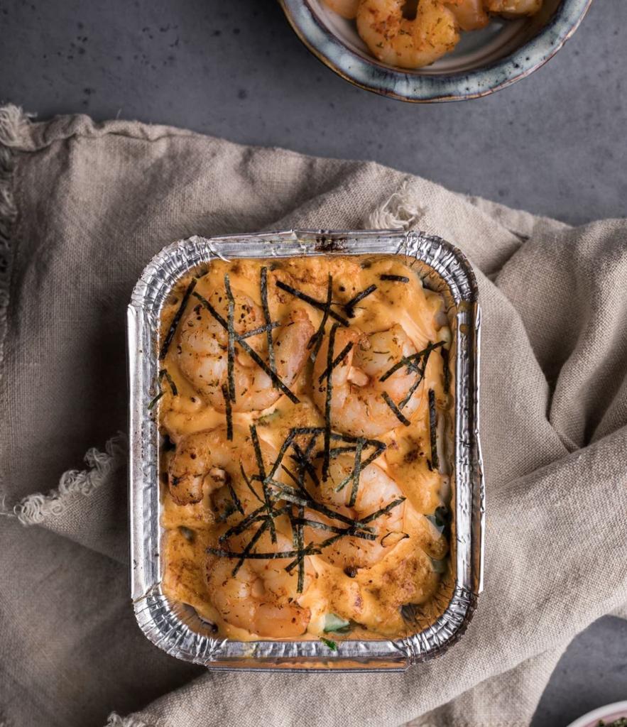 Garlic Butter Prawn Sushi Bake