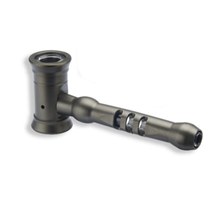Aluminium Rasta Smoking Pipe - Black, 133mm_0