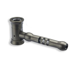Aluminium Rasta Smoking Pipe - Black, 133mm