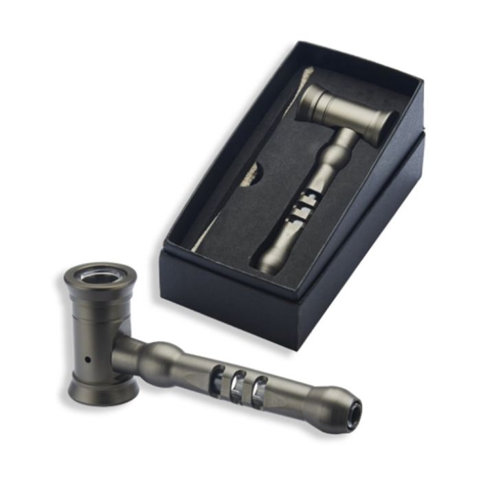 Aluminium Rasta Smoking Pipe - Black, 133mm_1