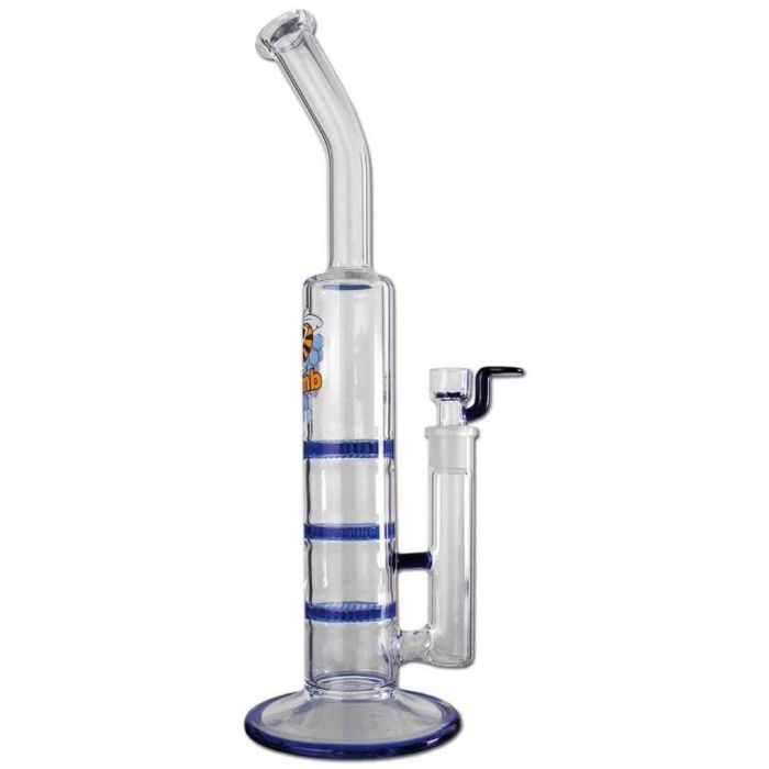 Black Leaf Triple Honey Comb Percolator Glass Bong_0