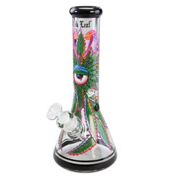 Black Leaf Eye Hand Painted Flask Ice Bong