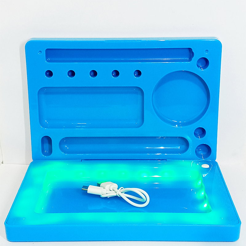 Lockable Rolling tray with lights