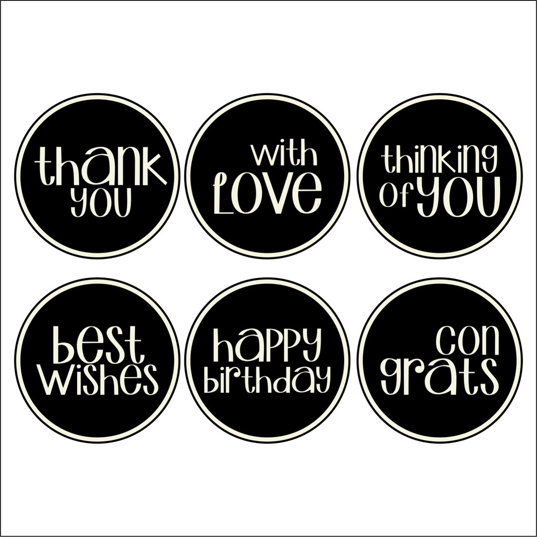 Tags Full Set (6 x 10) Funky Black English