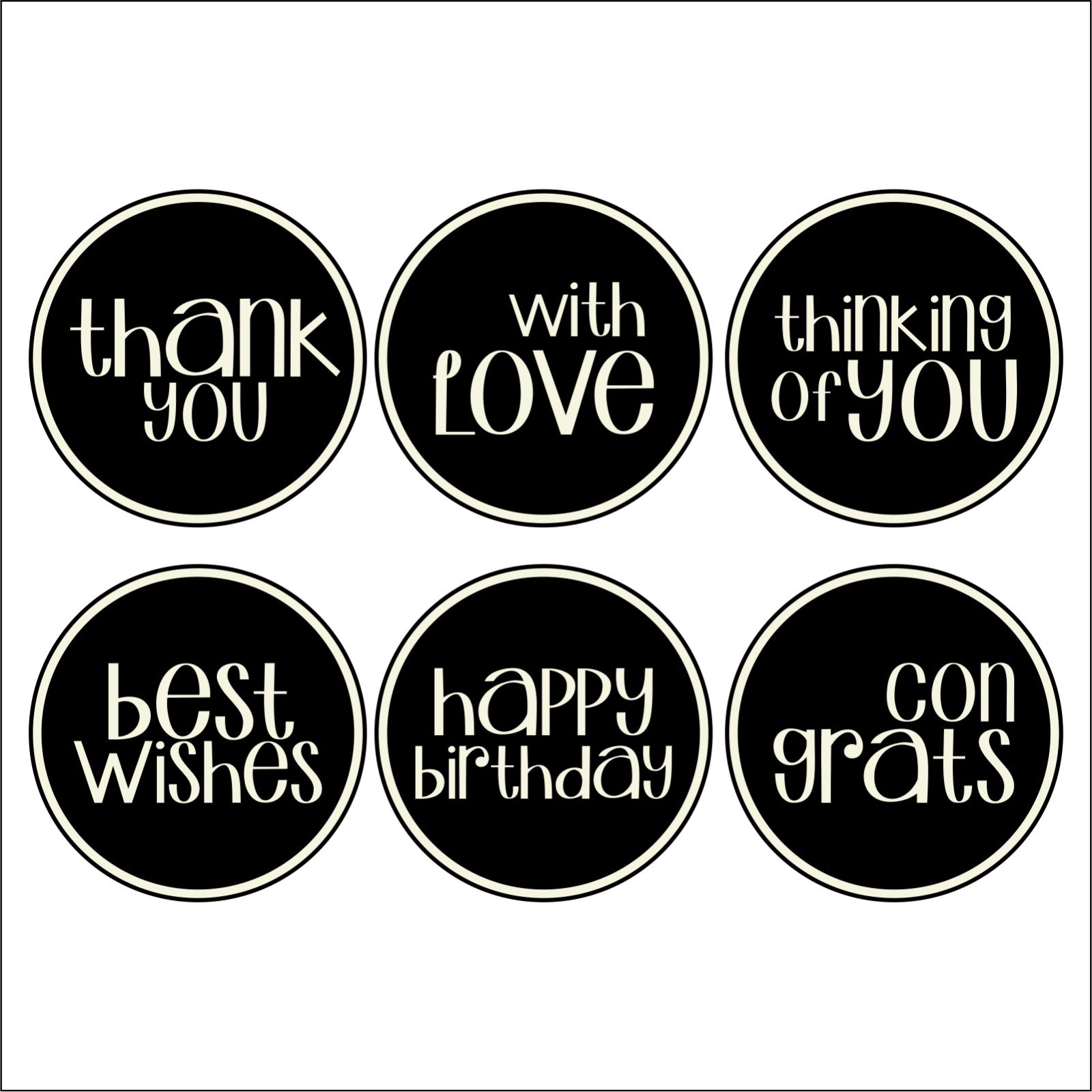 Tags Full Set (6 x 10) Funky Black English_0
