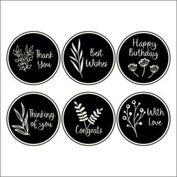 Tags Full Set (6 x 10) Botanical Black/White English