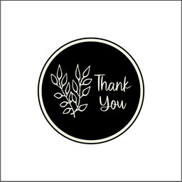10 Tags refill Thank You Botanical Black