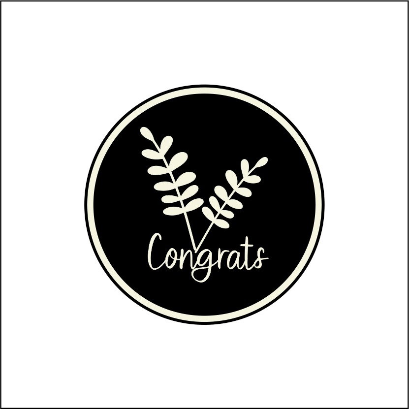 10 Tags refill Congrats Botanical Black