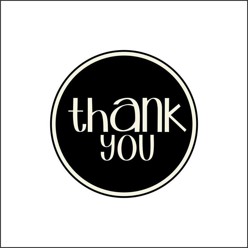10 Tags refill Thank you Funky Black 