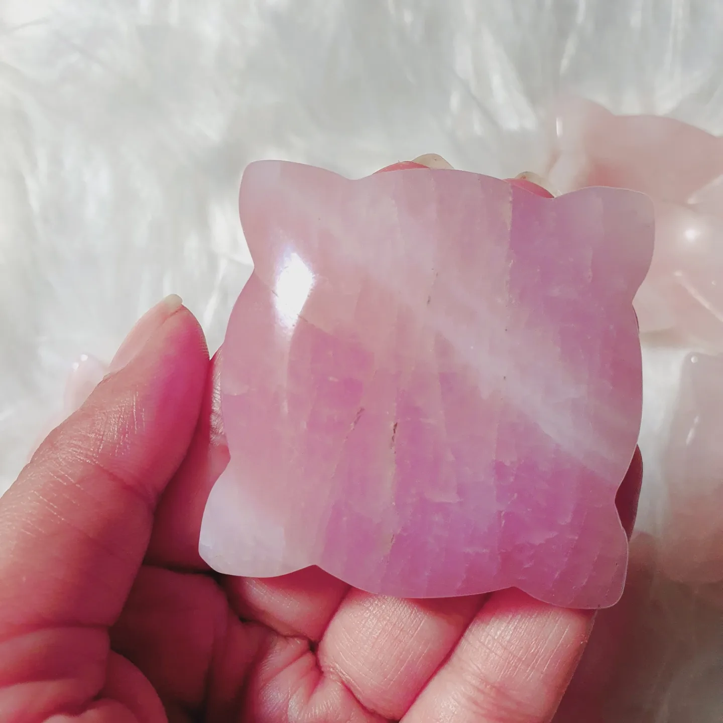 Diya shaped Rose Quartz crystal 🔮_1