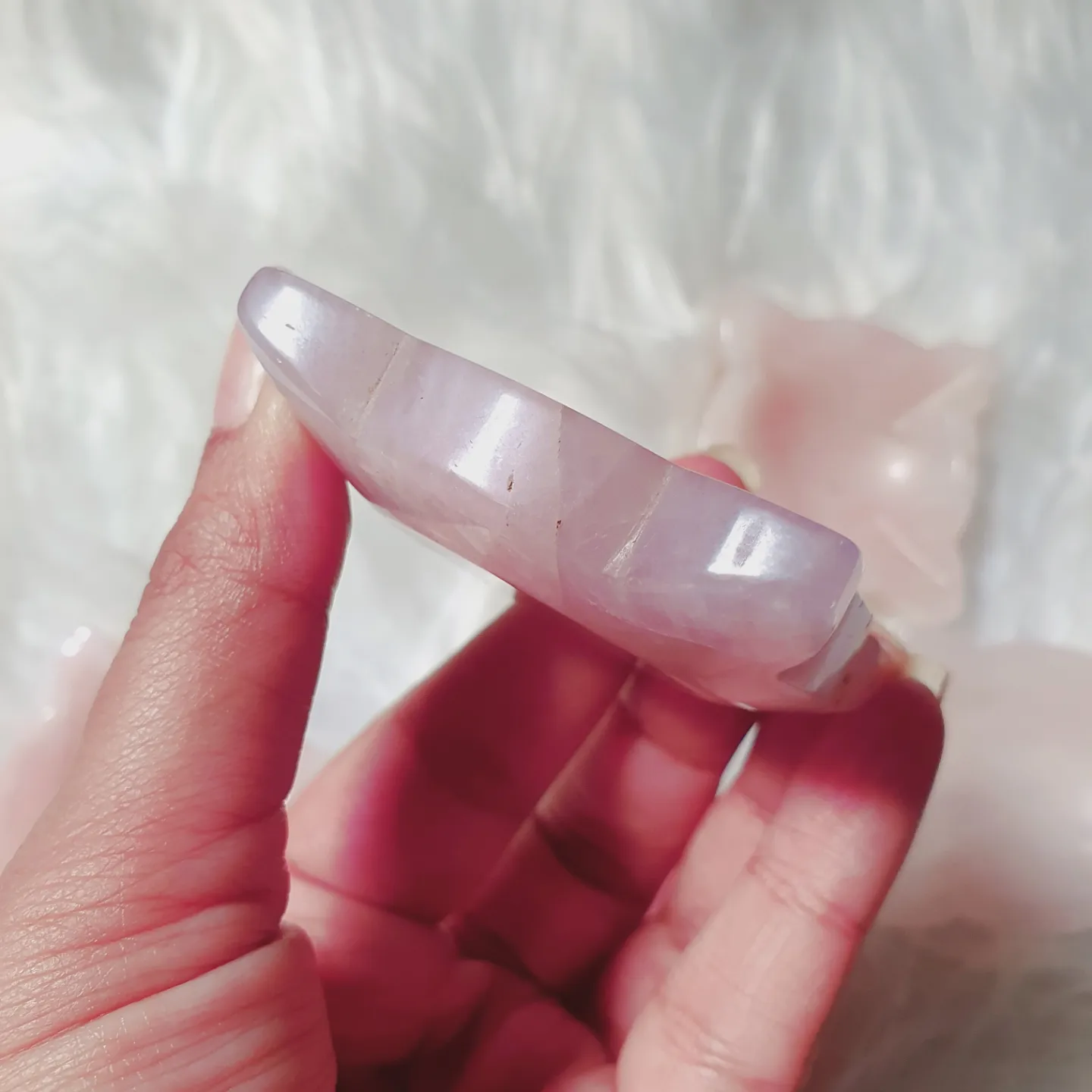 Diya shaped Rose Quartz crystal 🔮_2