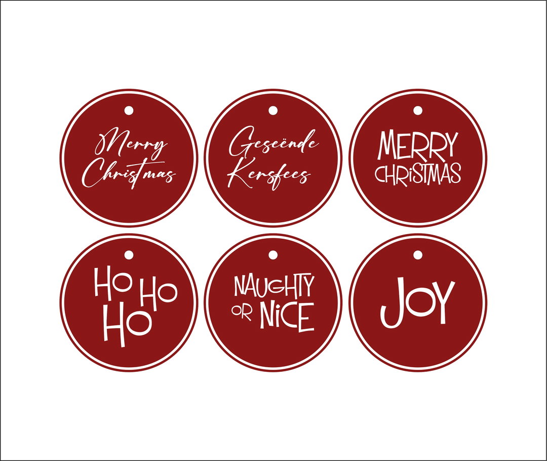 Tags Full Set (6 x 10) Christmas Red