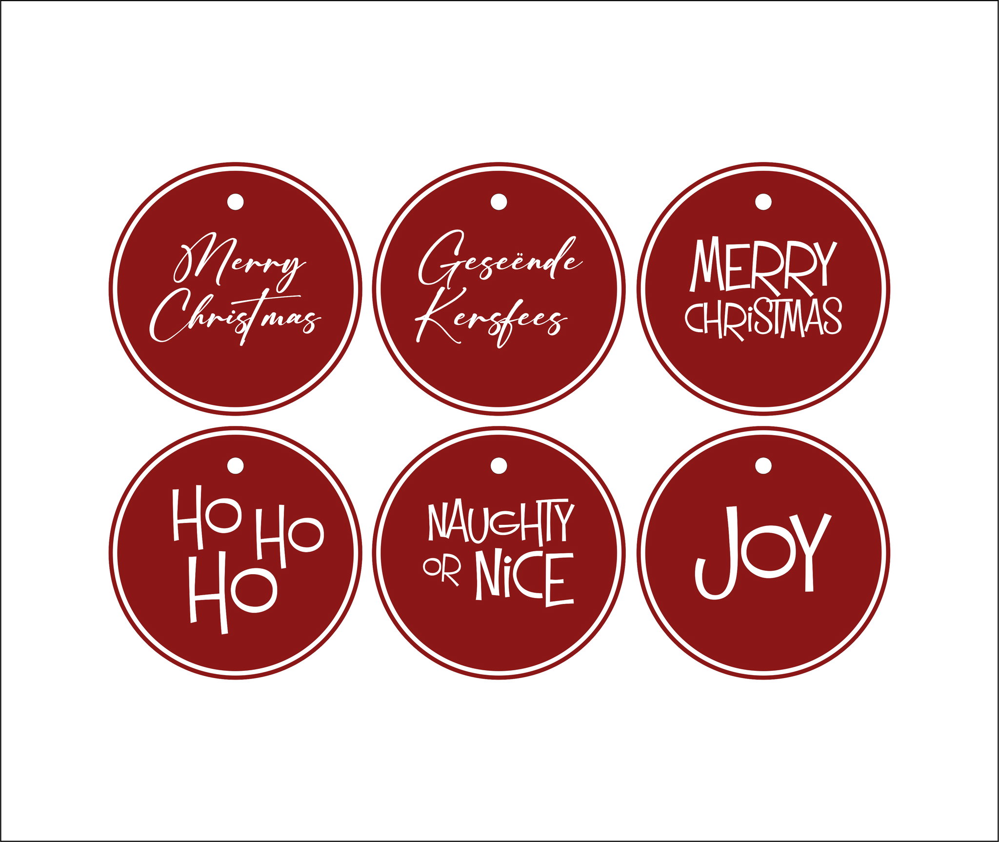 Tags Full Set (6 x 10) Christmas Red_0