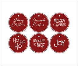 Tags Full Set (6 x 10) Christmas Red