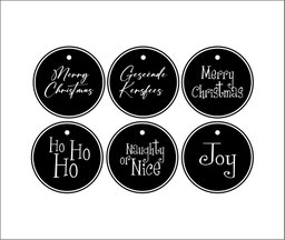 Tags Full Set (6 x 10) Christmas Black