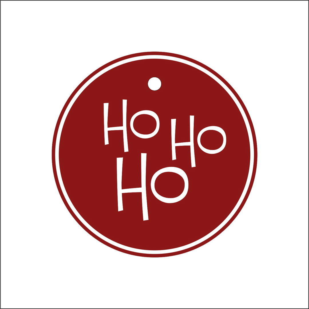 10 Tags refill Ho Ho Ho Fun design Red 